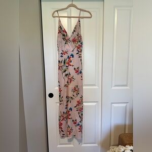 Beautiful dusted pink dress with floral print maxi style great dress for Wedding